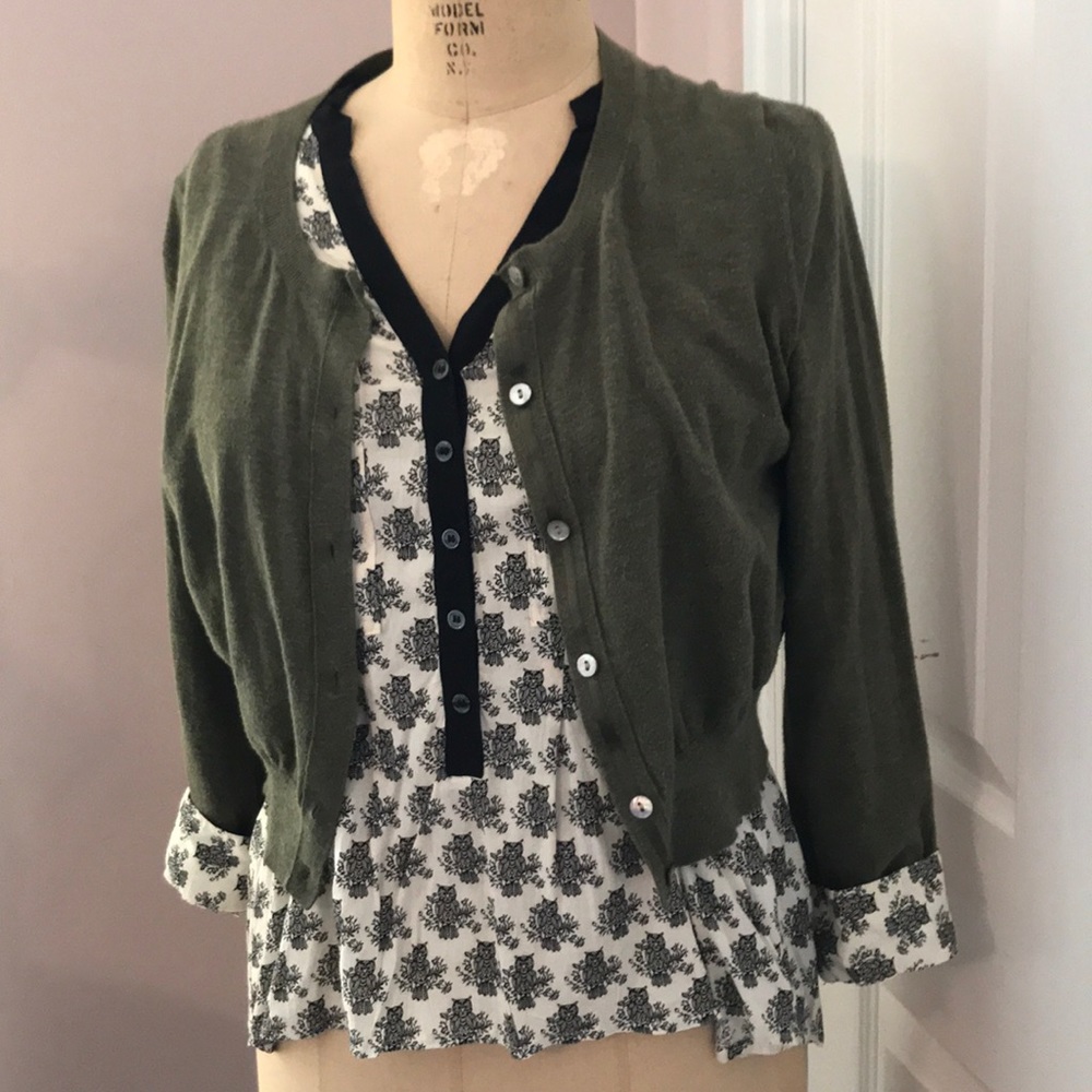 Olive green shrug sweater